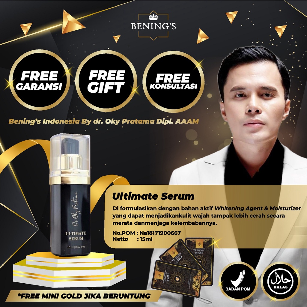 BENING'S  ULTIMATE SERUM | MENCERAHKAN, MELEMBABKAN &amp; ANTI PENUAAN I FREE GIFT SIAP KIRIM SELURUH INDONESIA