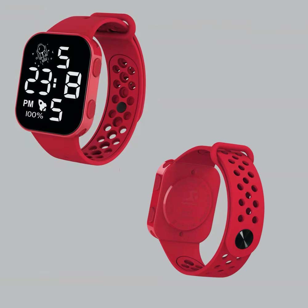 LED Watch [ Merah ] Water Resistant - Jam Tangan Digital Pria &amp; Wanita Strap Rubber LED_8052