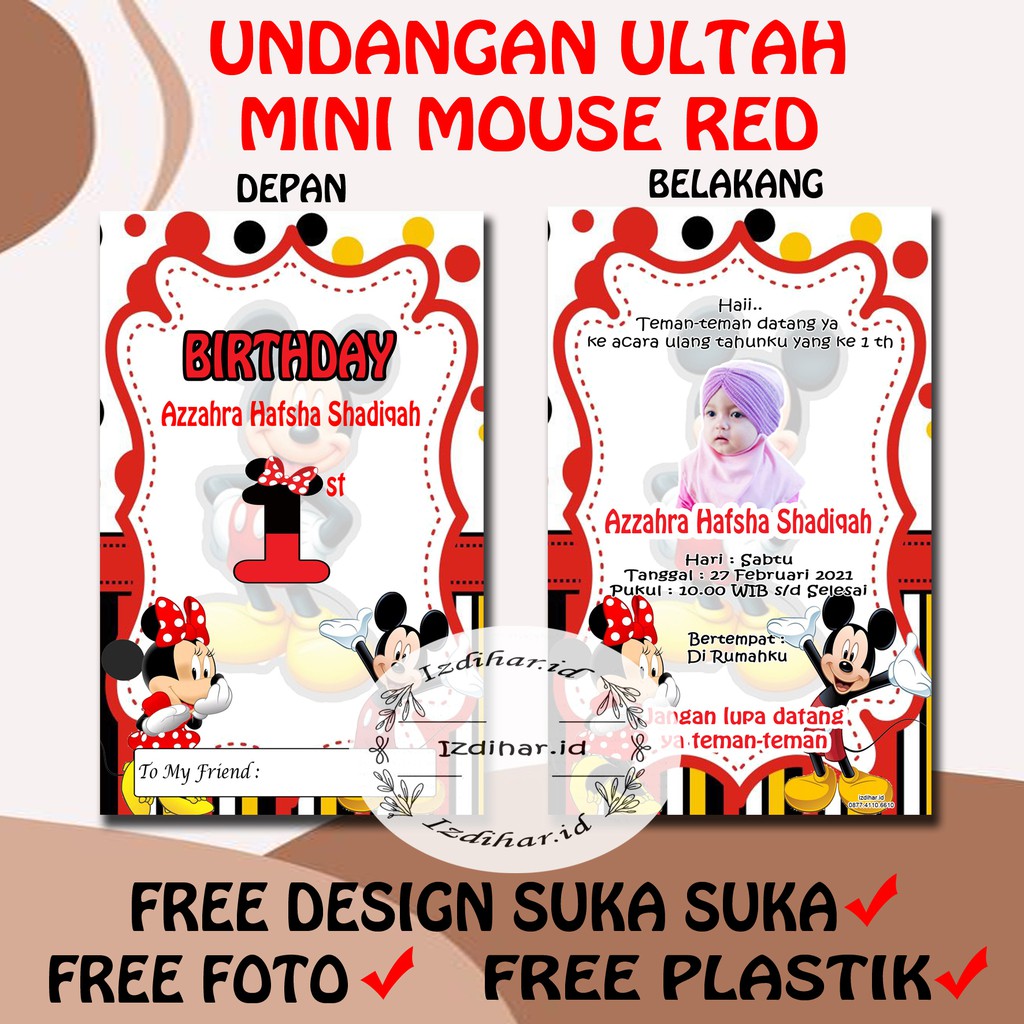 (UNDANGAN ULTAH) /Undangan ulang tahun / undangan ultah / undangan cetak / cetak undangan