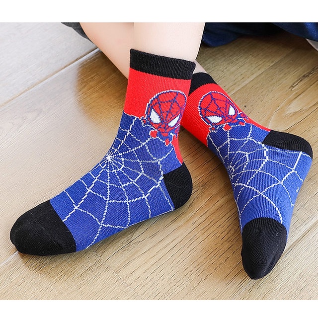 Kaos Kaki Anak Laki Laki Motif SuperHero Iron Man Captain America Fashion Korea Terbaru TK SD