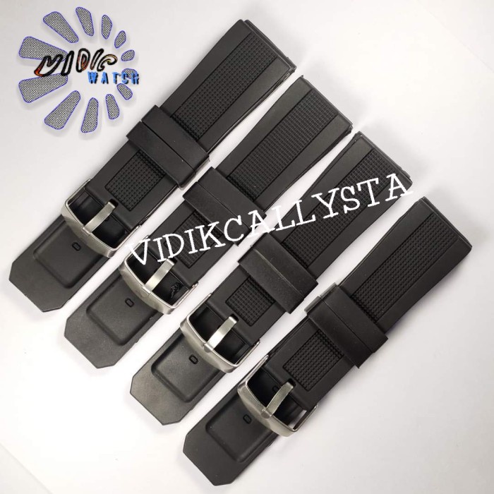 Tali Karet Jam Tangan 24mm 2,4cm Rubber Strap Hitam Murah