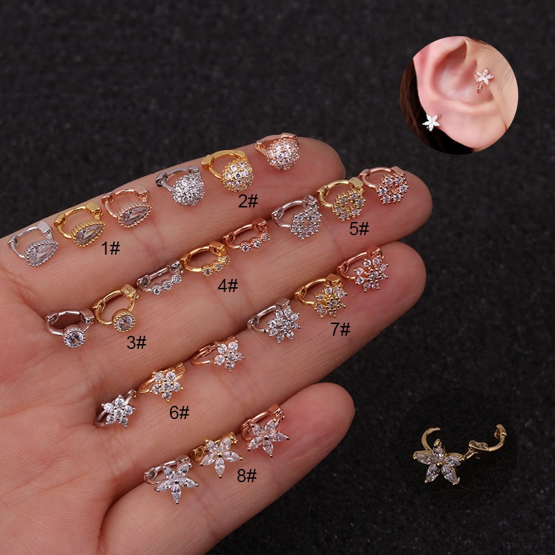 1 Pcs Korean Style Simple Creative Miniature Flower Shape Earring for Friend Birthday Gift
