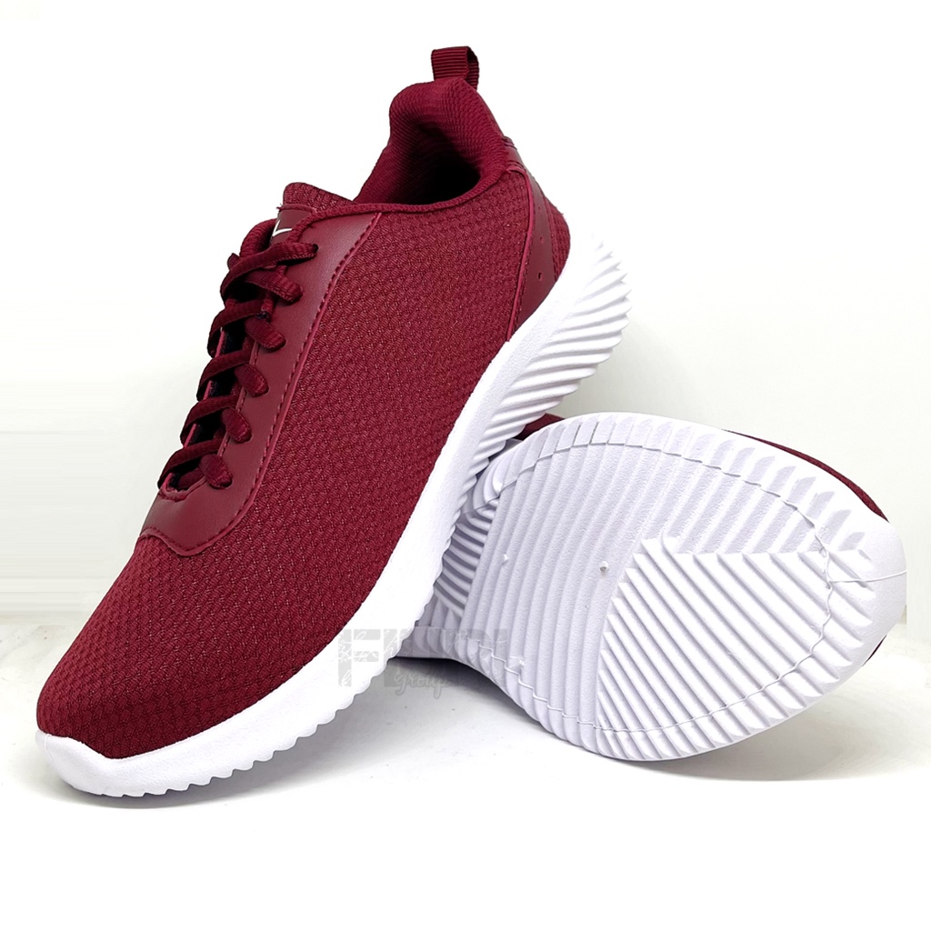 FIURI - Ando Original - CIELLO 39-43 MAROON - Sepatu Kets Pria - Sepatu Sneakers Pria - Sepatu Olahraga Sport Pria - Sepatu Casual - Sepatu Jogging Lari Fitness Gym Senam Pria - Sepatu Sekolah Bertali SMP SMA