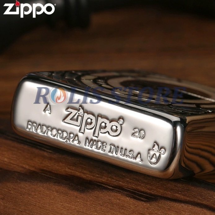 COD- Korek Zippo Silver Ice Emboss Crystal Blue Green Aurora 2 Sisi High Premium Quality Limited Made In Usa - Free Box