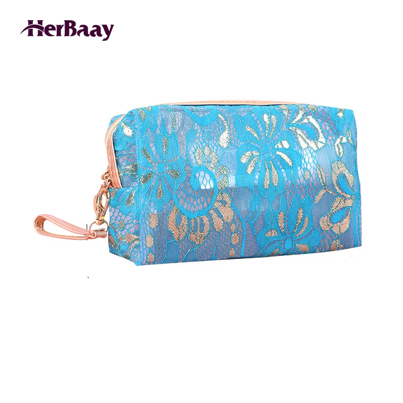 

Herbaay Tas Kosmetik Travel Zipper Mesh Lihat Melalui Tas Kosmetik Tahan Air Aksesoris Organizer