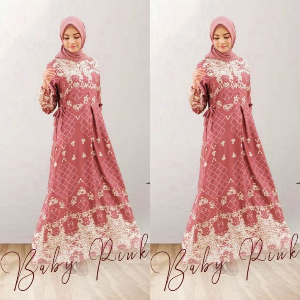 Gamis Shella Alaztha - Gamis Maxmara Lux  Premium Dress Wanita Busui Party Dress Fashion Kekinian Muslim Kekinian LD 115 cm Free Masker