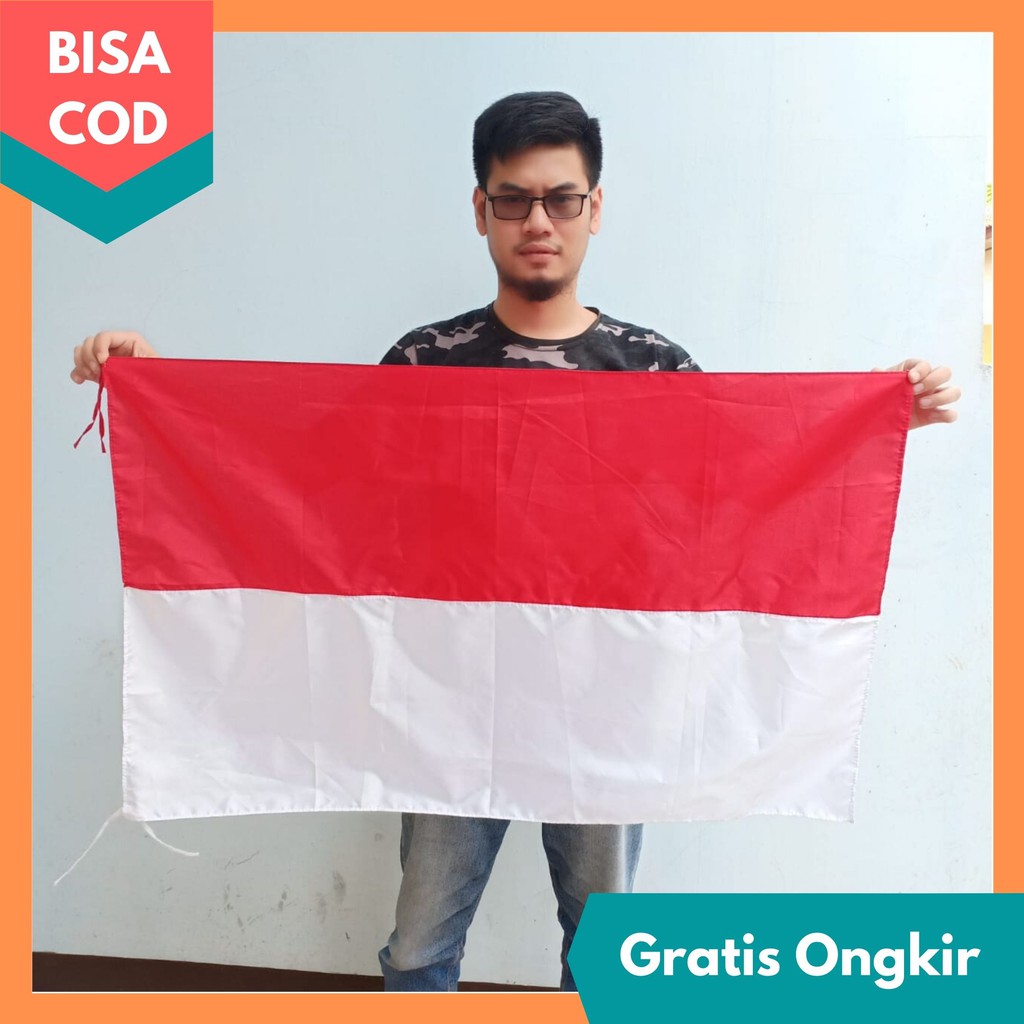 Bendera Merah Putih Kain Satin Tebal Ukuran 90 120 150 180 Kecil Sedang Besar Indonesia