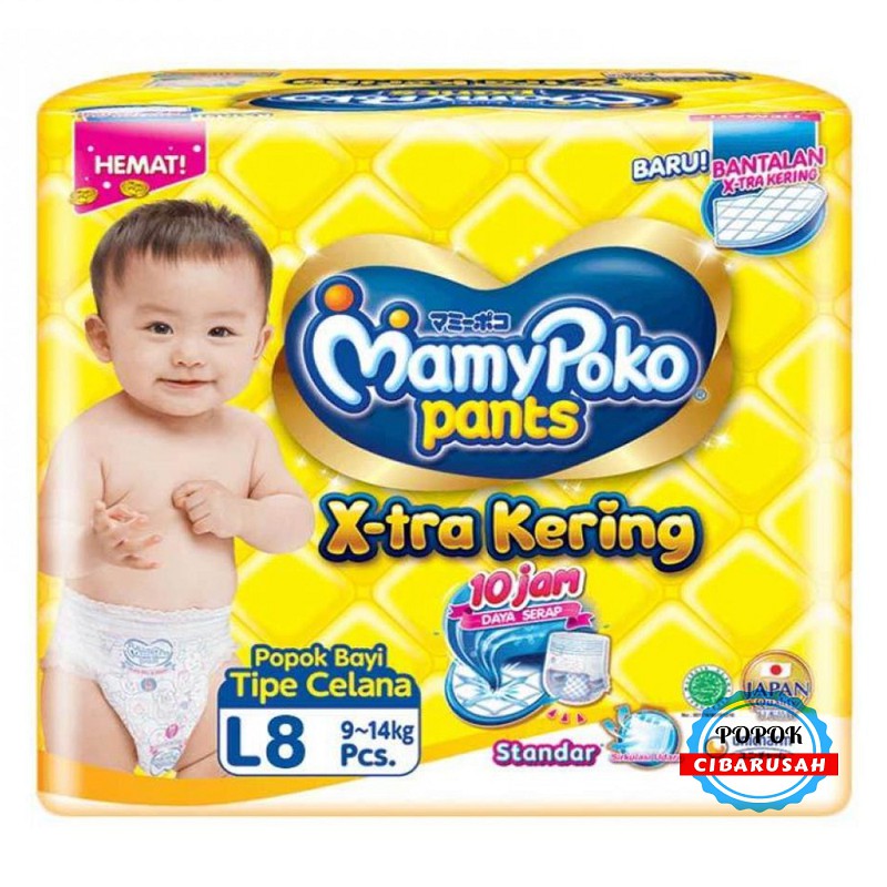 MamyPoko Pants Standar X-tra Kering/S11/M9/L8/XL7/XXL6/popokcibarusah