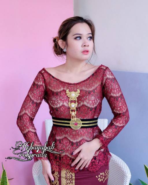 SET KEBAYA RENDA LENGAN PANJANG KEBAYA BALI KEBAYA MURAH KEBAYA MODERN LEHER BULAT