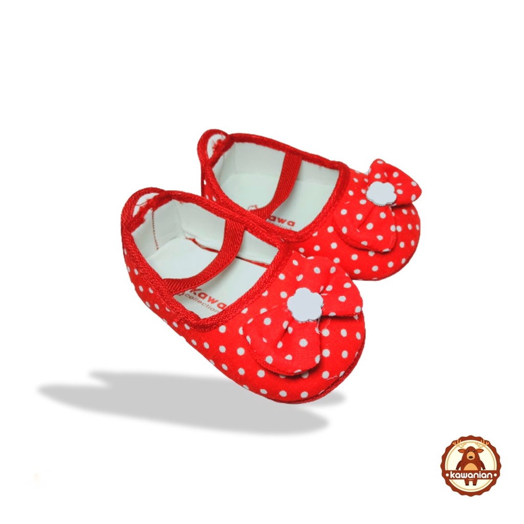 Sepatu Bayi Polkadot Prewalker Perempuan Gendong 4-14 Bulan