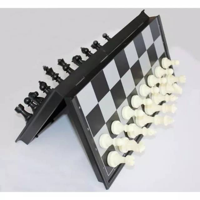 catur papan magnet mini mainan edukatif magnetic chess bidak game unik
