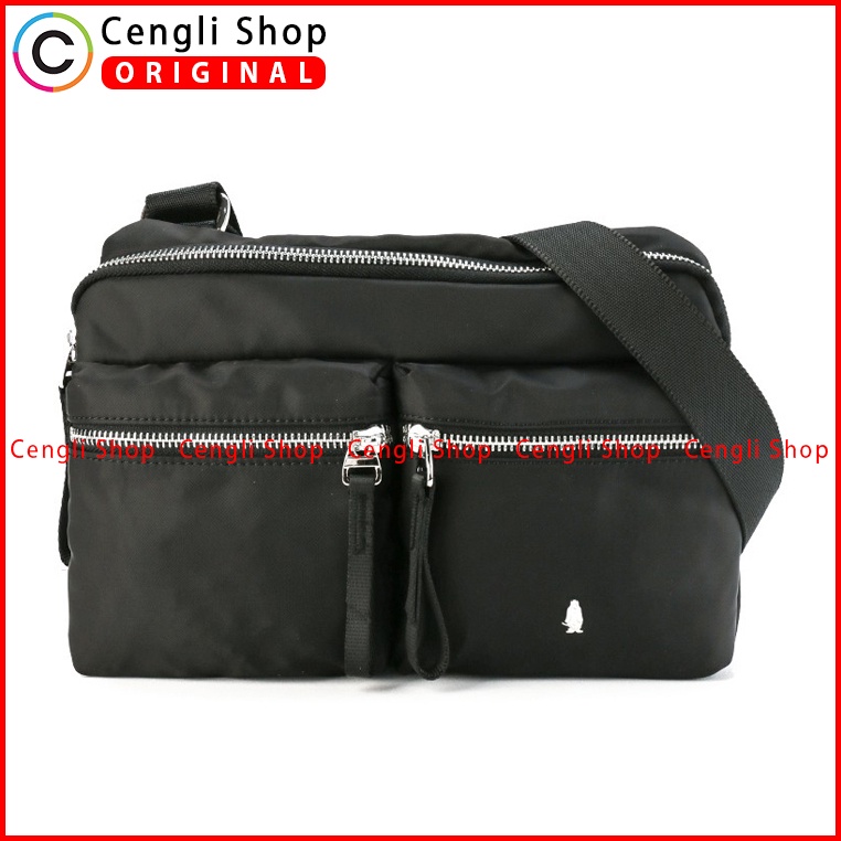 TAS SELEMPANG PRIA HUSH PUPPIES SLING BAG ORIGINAL HITAM BLACK HM102