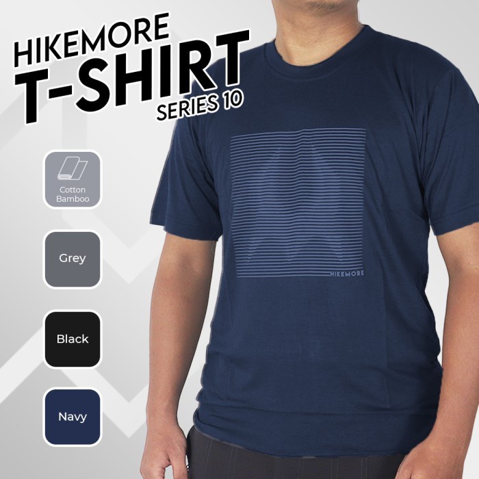 Hikemore T-Shirt 10 Kaos Lengan Pendek Casual Pria Wanita Cotton Bamboo Outdoor Original