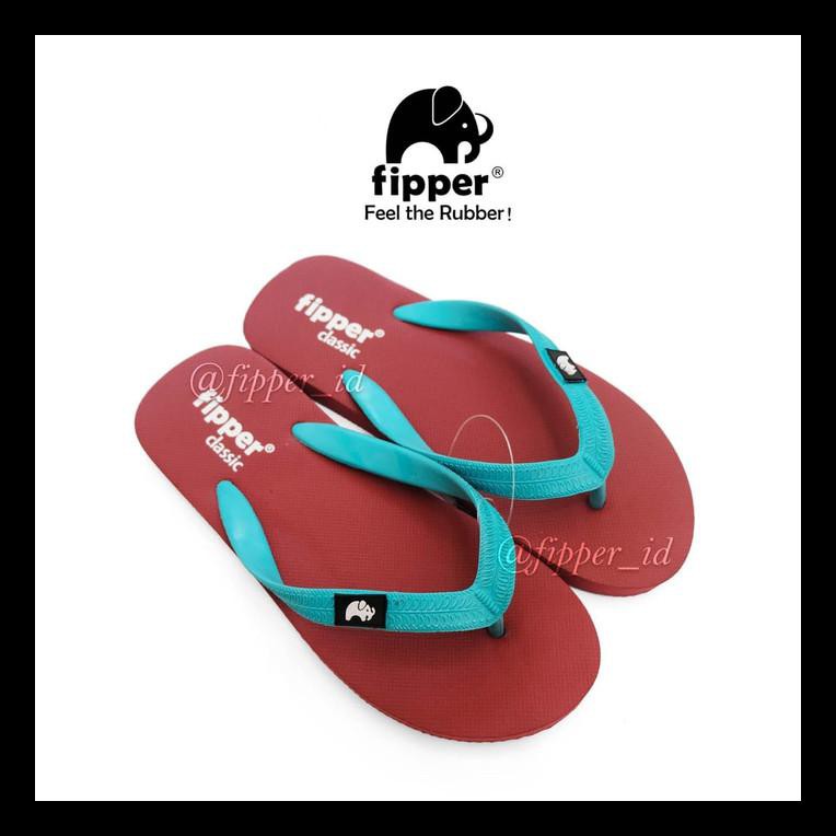 BANTING HARGA SANDAL FIPPER CLASSIC ORIGINAL FOR MAN, SANDAL FIPPER PRIA - MAROON - SIZE 8 SANDAL