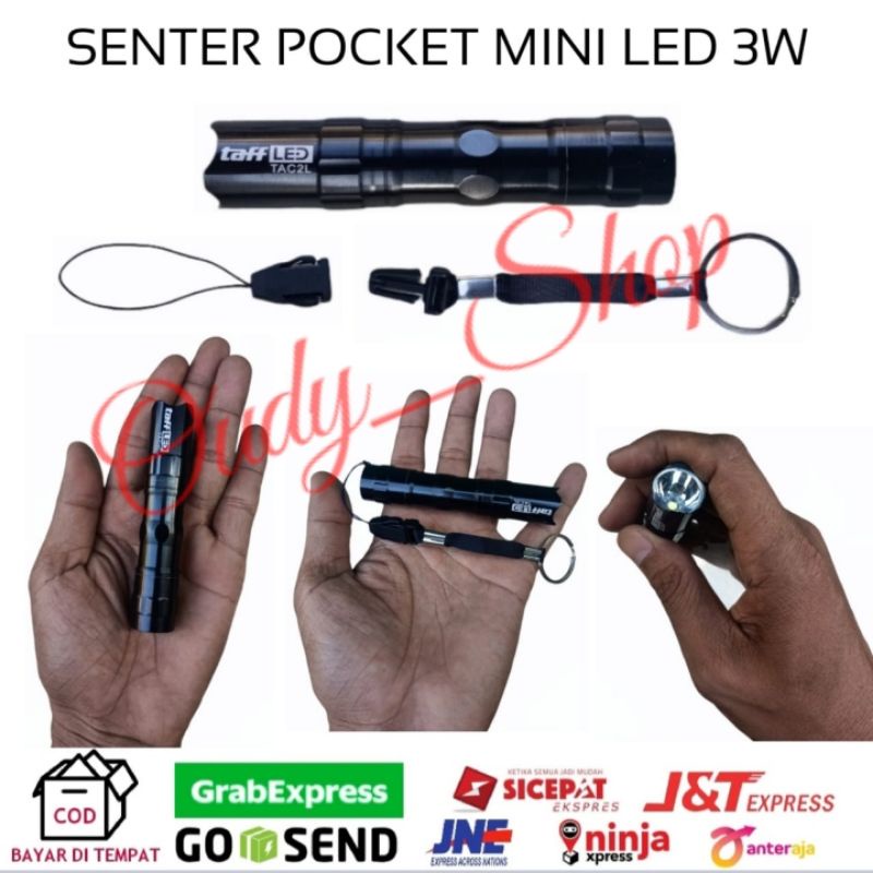 Mini Pocket Led Senter Mini Mungil Terang Tahan Air