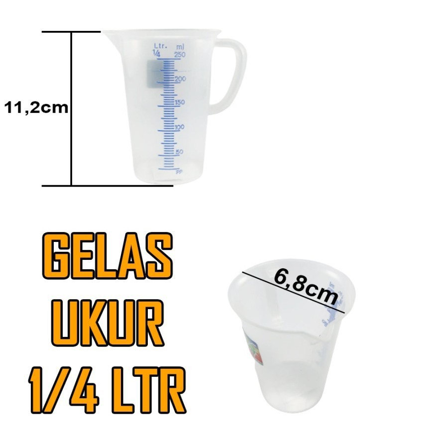 Gelas Ukur Bahan Plastik 250ml dan 500ml  - Gelas Takar Air Termurah