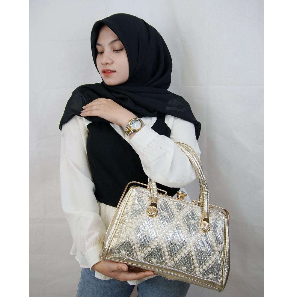 ➳md Terlaris Tas Pesta Mewah Behel Kancing Berlian Motif Mutiara Clutch KODE TP-803S Y34 ✹