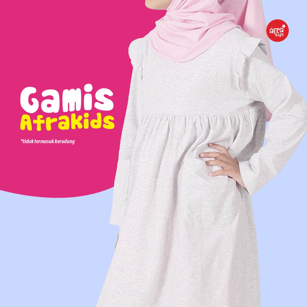 Gamis Anak Afrakids AFRA - GA001 Abu Misty - Baju Muslim Anak Perempuan