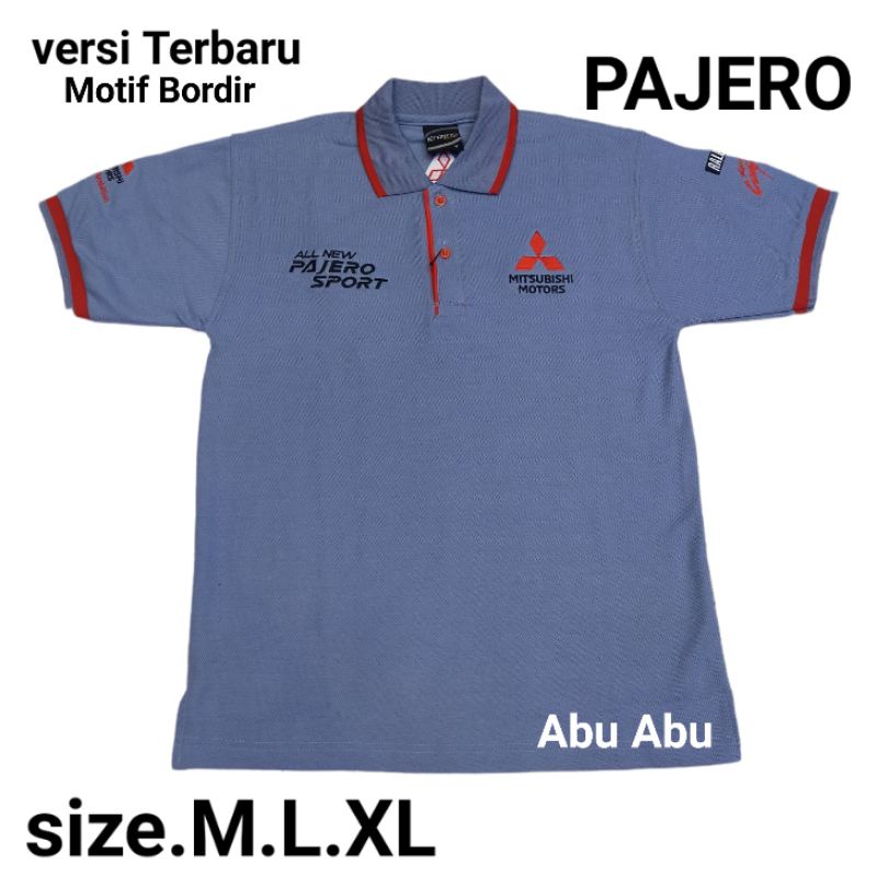 kaos kerah pajero sport MITSUBISHI abu abu  COD pria/wanita