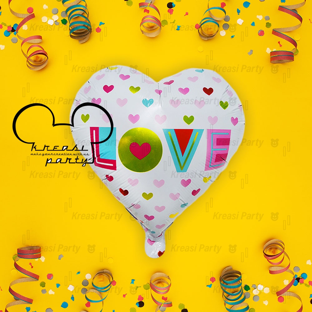 Balon Foil Font Love Icon Love / Balon Love / Balon Motif Heart