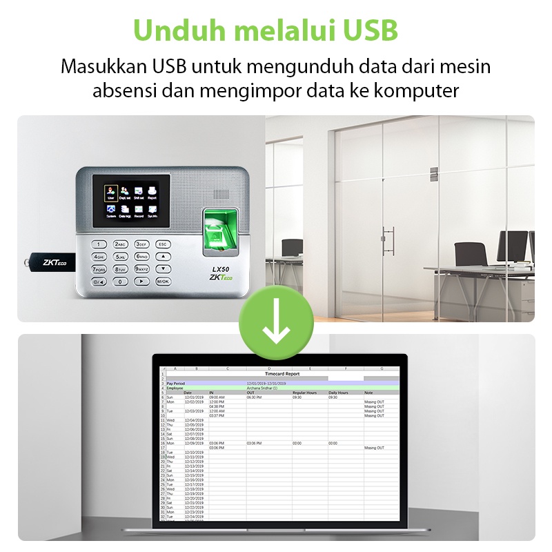 ZKTeco mesin absensi LX50 Fingerprint Bahasa Indonesia Mesin Absensi Mesin Absensi Sidik Jari Biometrik