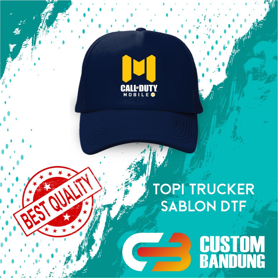 Topi Trucker CALL OF DUTY  Pria Wanita Topi Jaring Aura Jala Trucker Cap Bisa Tulis Nama Bisa COD Original High Premium Quality