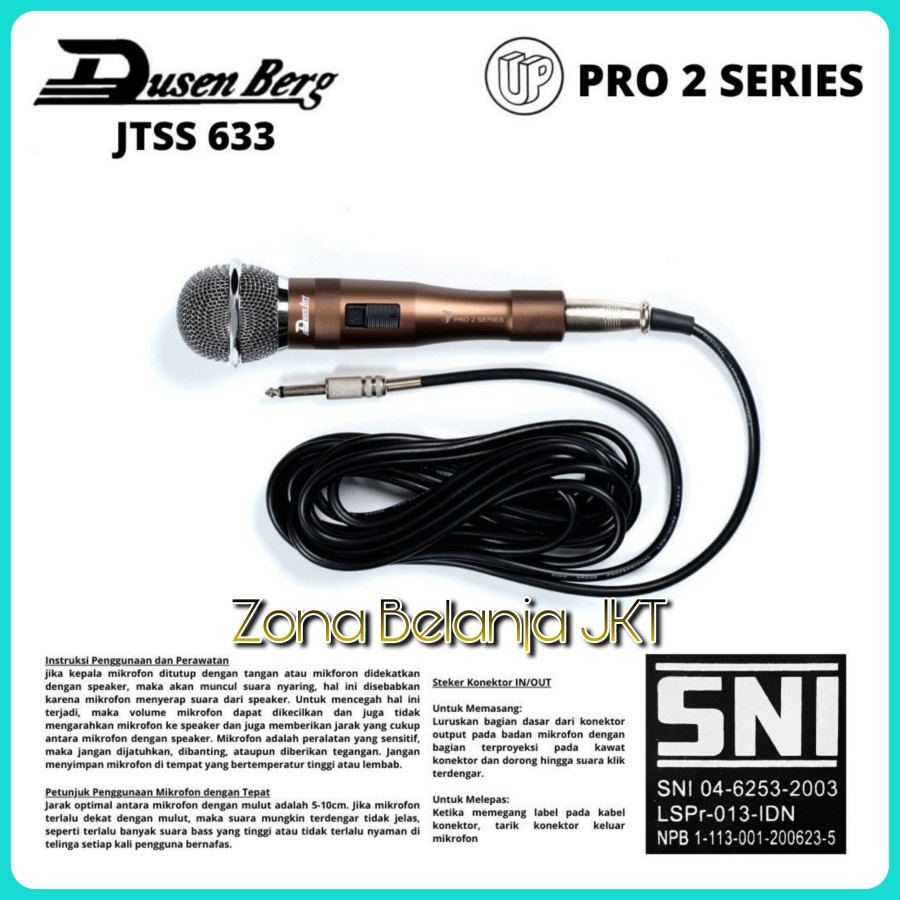 Microphone Mic Kabel Dusenberg UP PRO 2 Series Vokal Dynamic Original