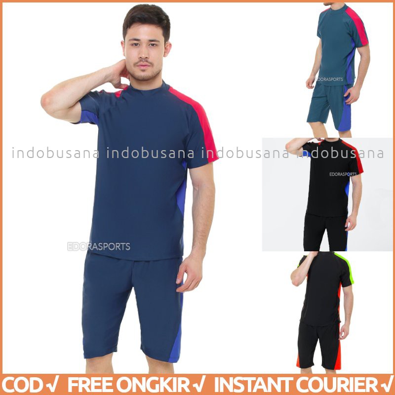 Baju Renang Pria Slim Fit Lengan Pendek DV DW AB EDORA