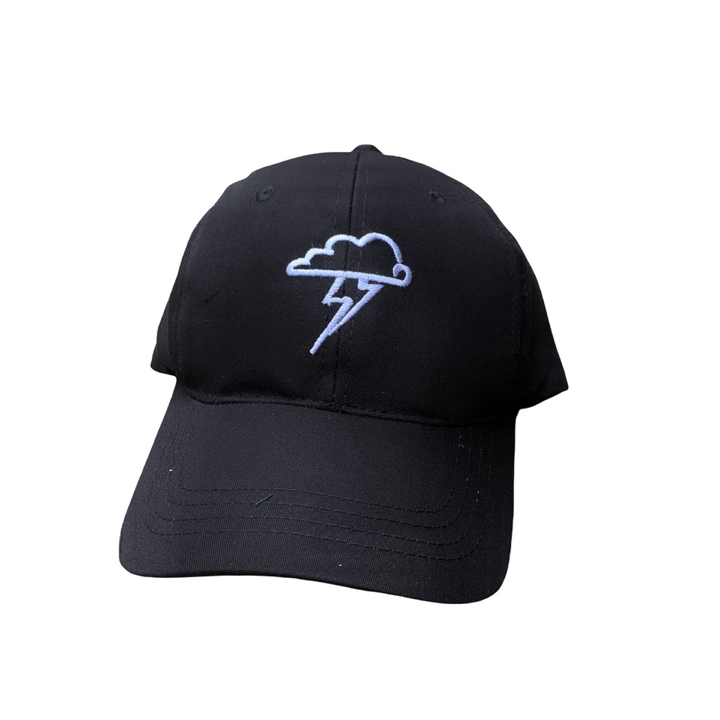 Topi baseball kaktus cream-Petir hitam