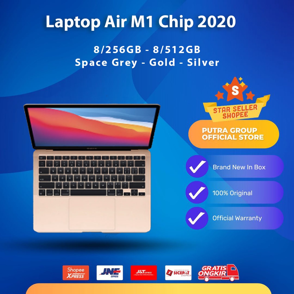 Laptop Air M1 2020 13 Inch 8/256GB 8/512GB Space Grey Gold Silver