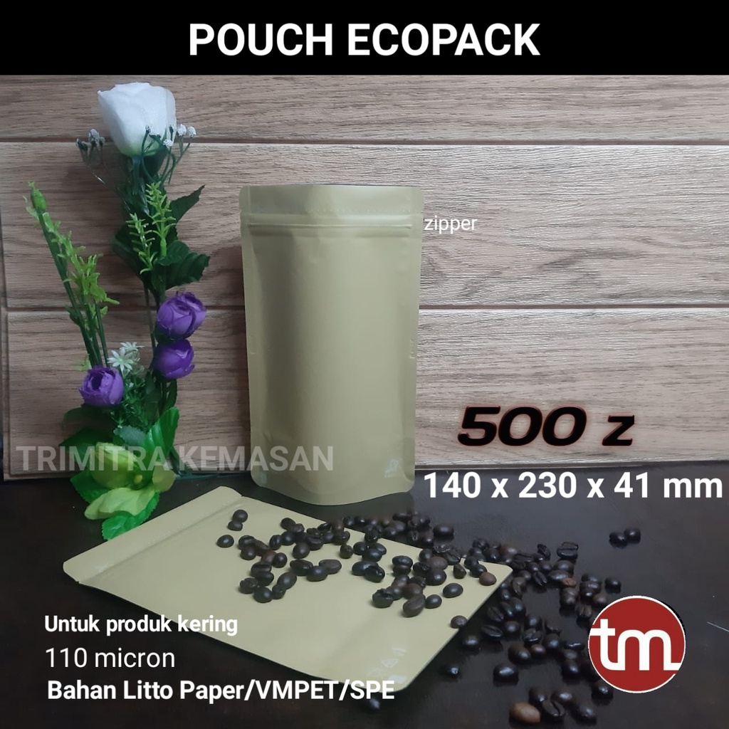 Standing Pouch ECOPACK ZIPER 500 GRAM