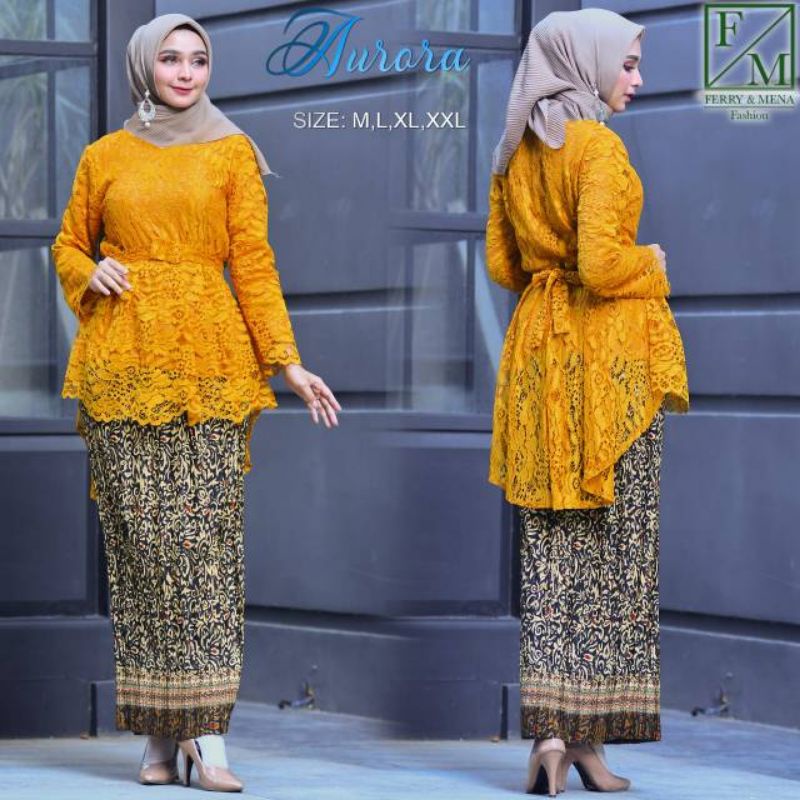 SETELAN KEBAYA BROKAT/SETELAN KEBAYA AURORA/KEBAYA PESTA/KEBAYA WISUDA/KEBAYA MODERN/KEBAYA TERBARU