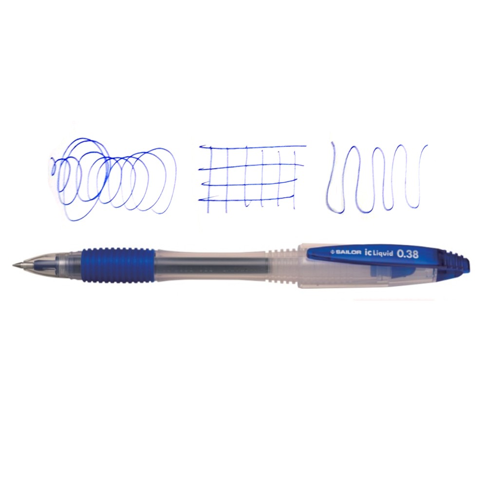 

IC Liquid Color Drawing Gel Pen Ballpoint Pulpen Pena 0.38 Blue