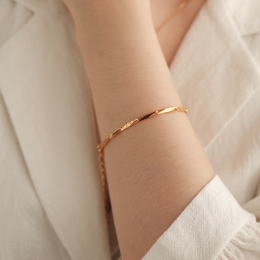 HAZEL - Gelang Tangan Bracelet Bangle Lapis Emas Cooper Alloy 043