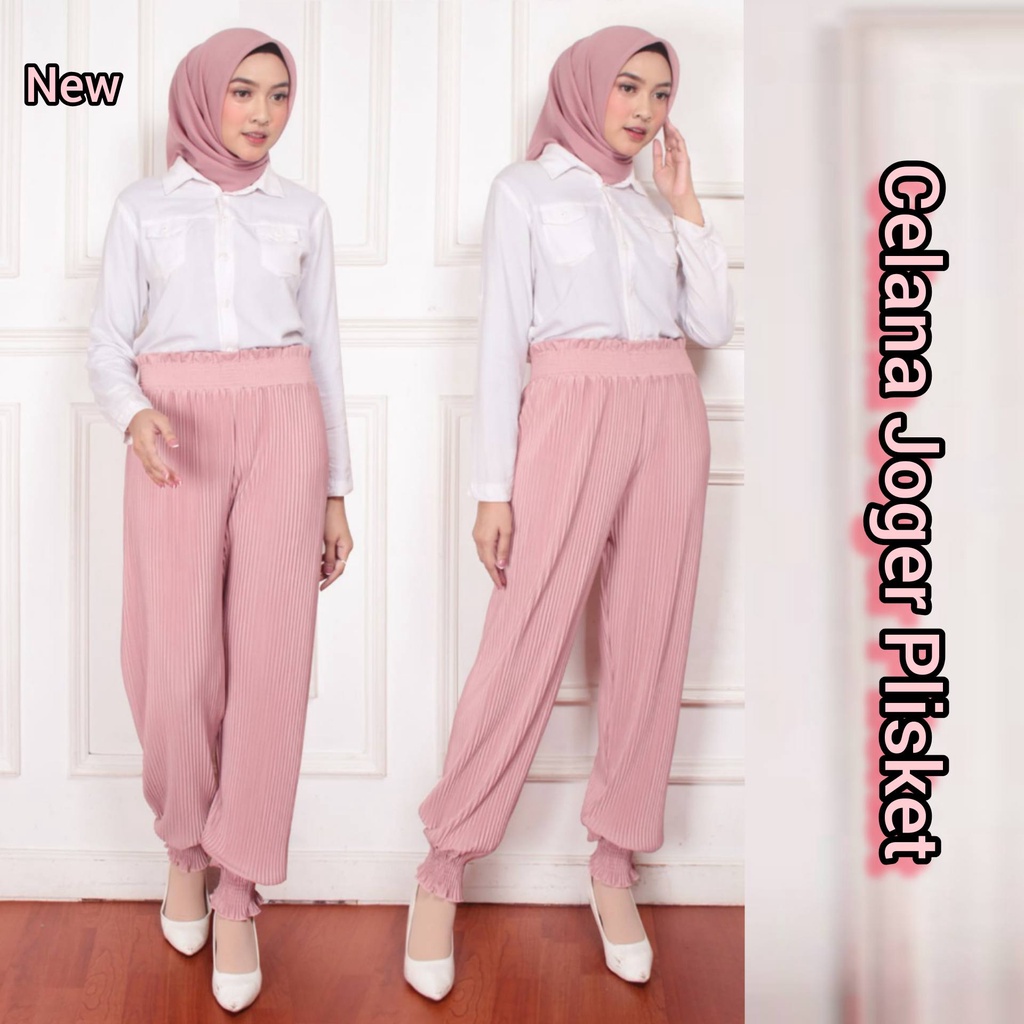 Celana Joger Plisket Wanita / Celana Plisket / Celana Panjang