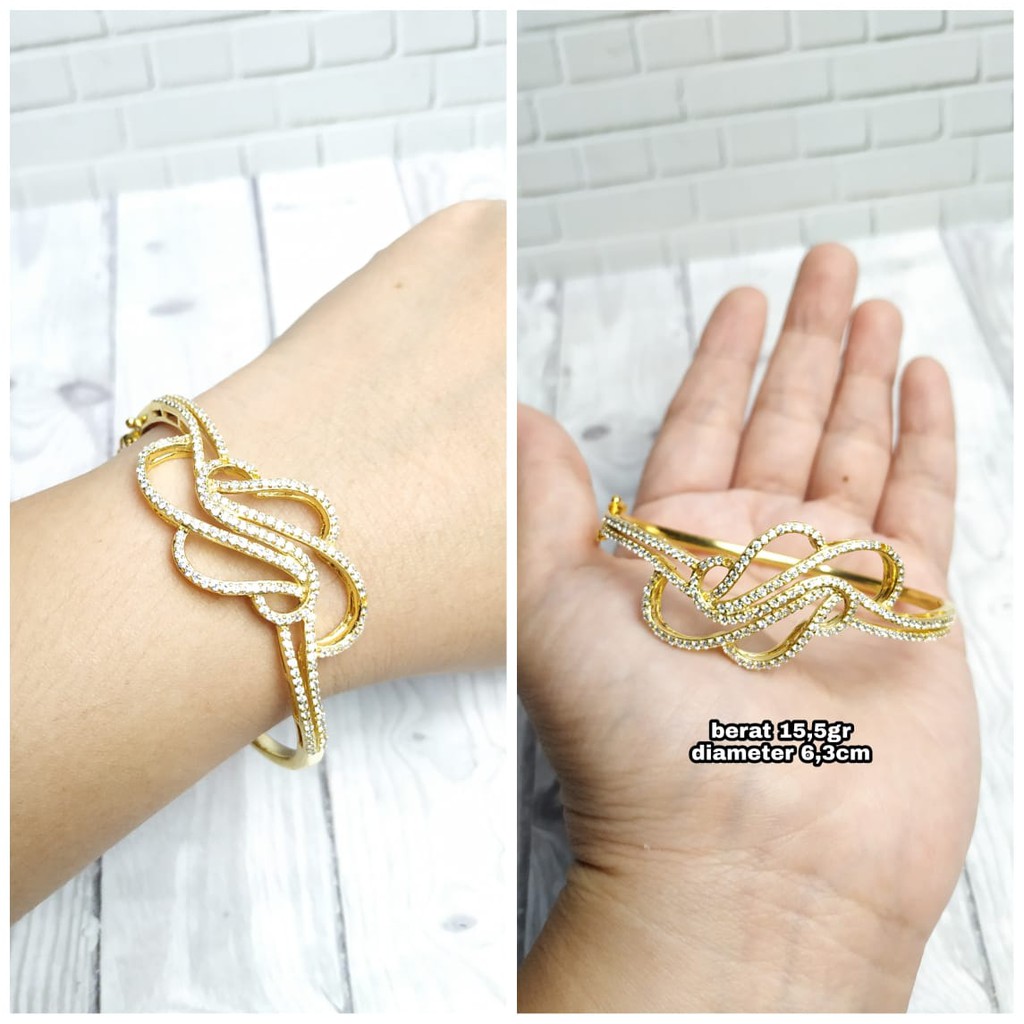 GELANG MOTIF SIMPUL MATA PERAK ASLI S925 KODE CF040