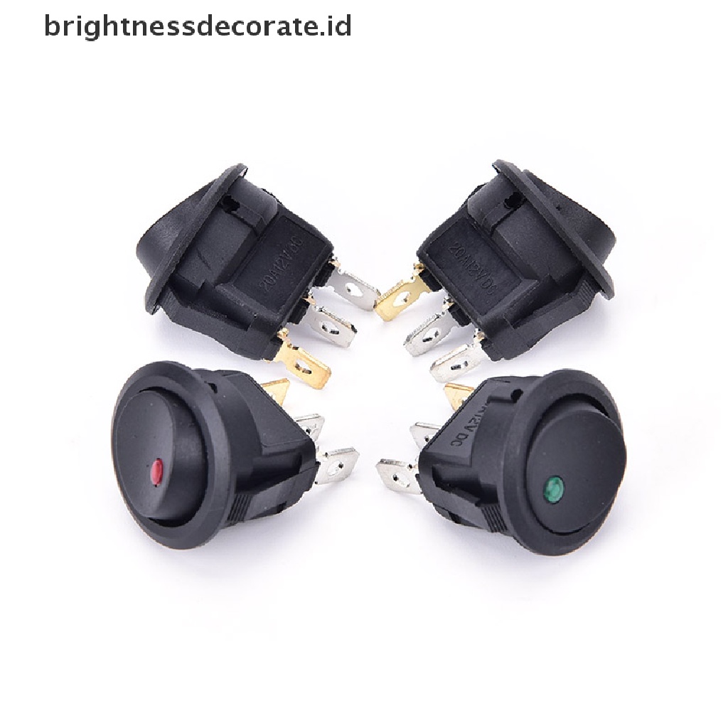 (Birth) 4pcs Saklar Rocker On / Off 12v Anti Air Bentuk Bulat Dengan Lampu Led Untuk Mobil / Perahu