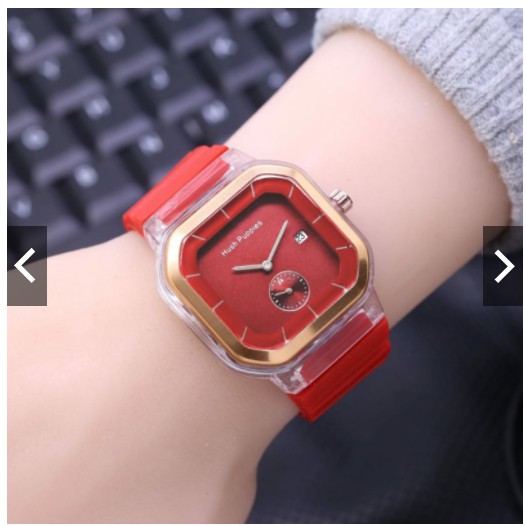 Jam Tangan Wanita Korea Fashion Hush Puppies Tanggal Aktif HP60 Strap Rubber