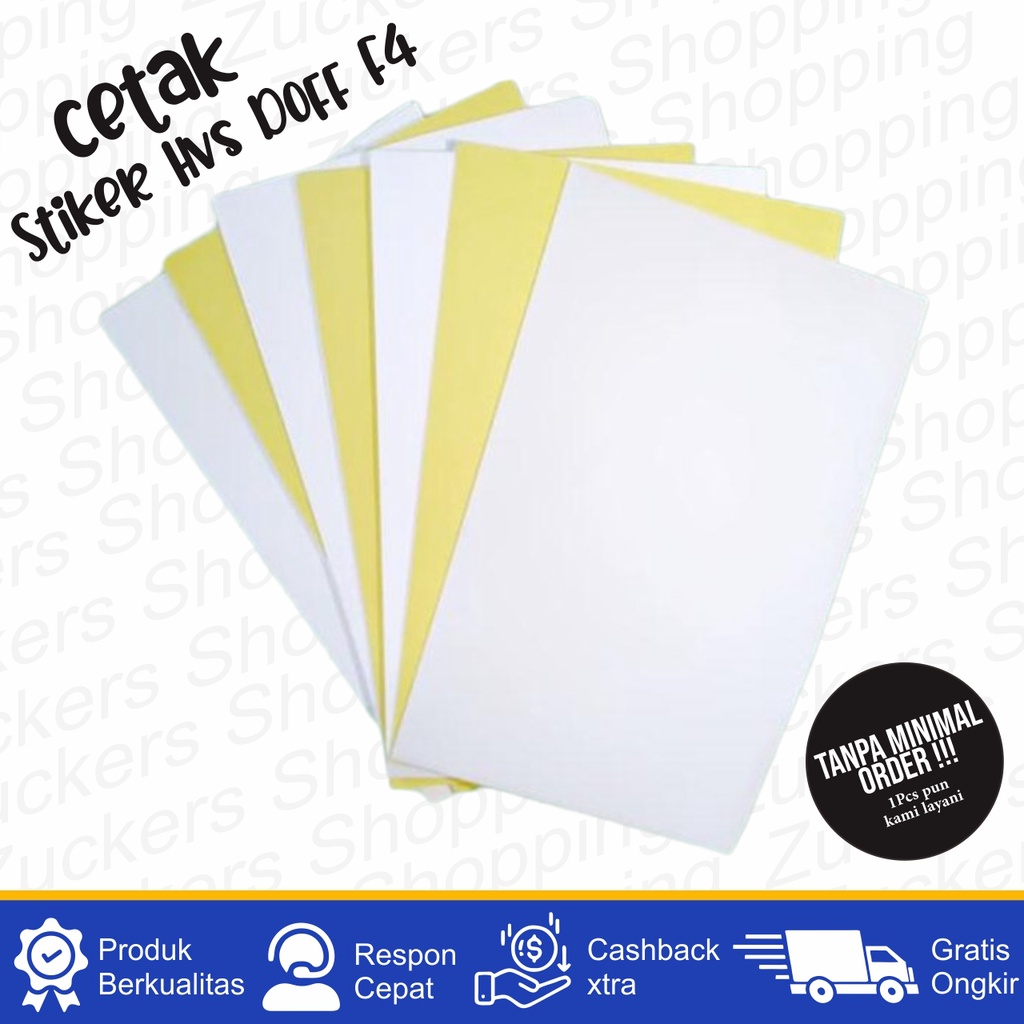 

Cetak Stiker Hvs Doff Ukuran F4