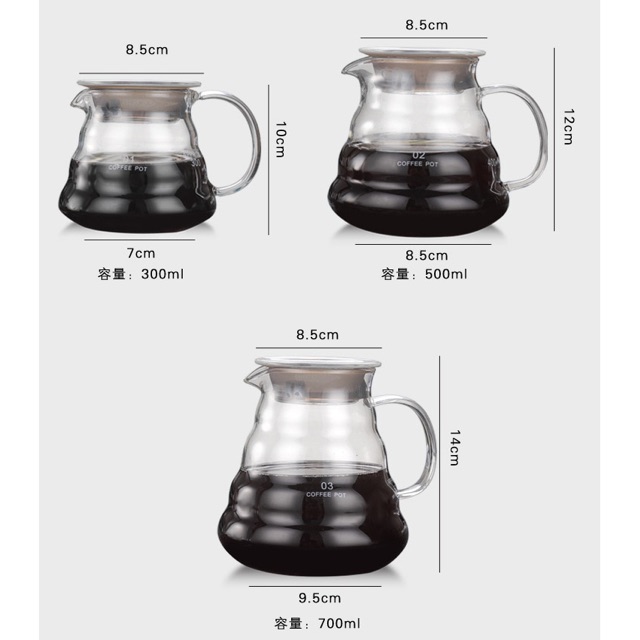 OneTwoCups Coffee Maker Pot V60 Drip Kettle Teko Kopi Barista 360ml