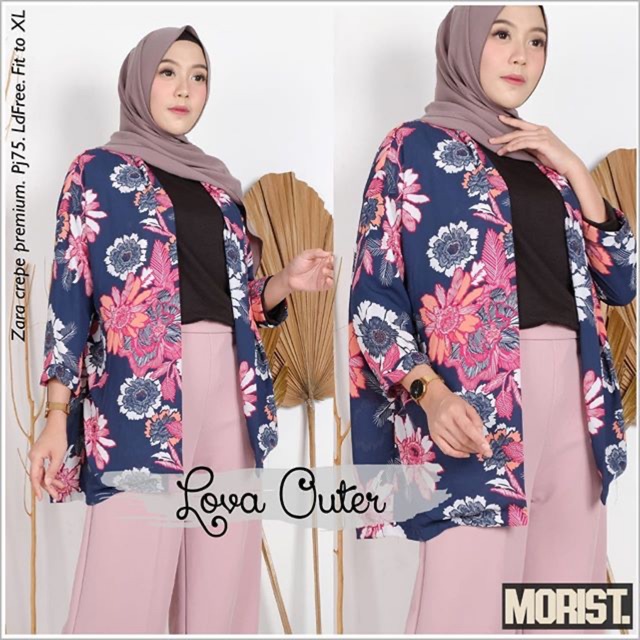 Lova Outer Cardigan Zara Crepe Motif Bunga