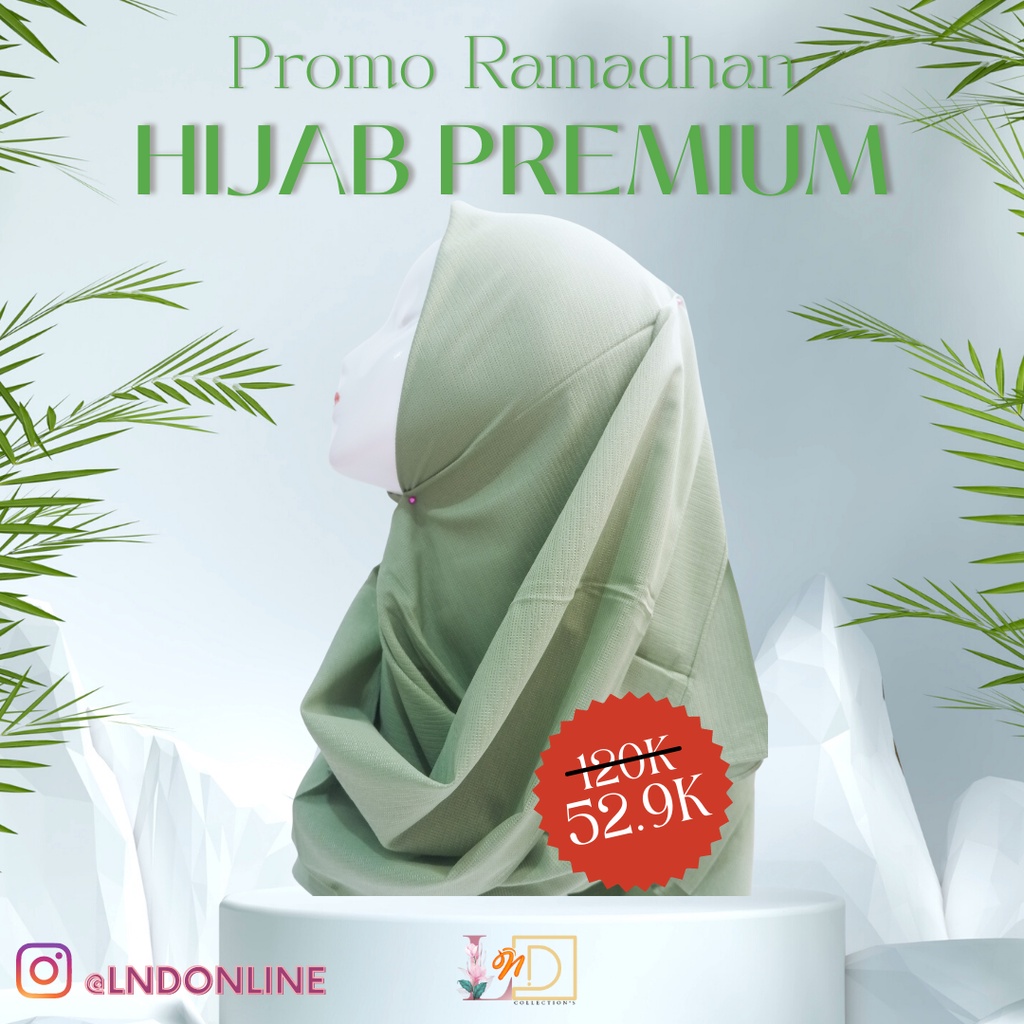 Lnd Hijab PREMIUM model segi empat