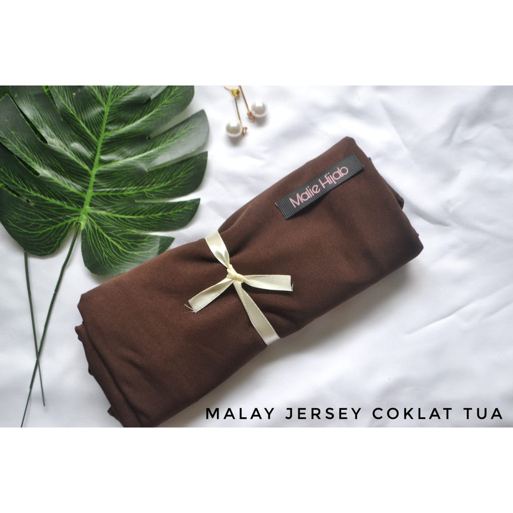 READY - Hijab Bergo Malay Jersey Premium Malie Instan Murah / Khimar Jihan (MJ)-Coklat Tua