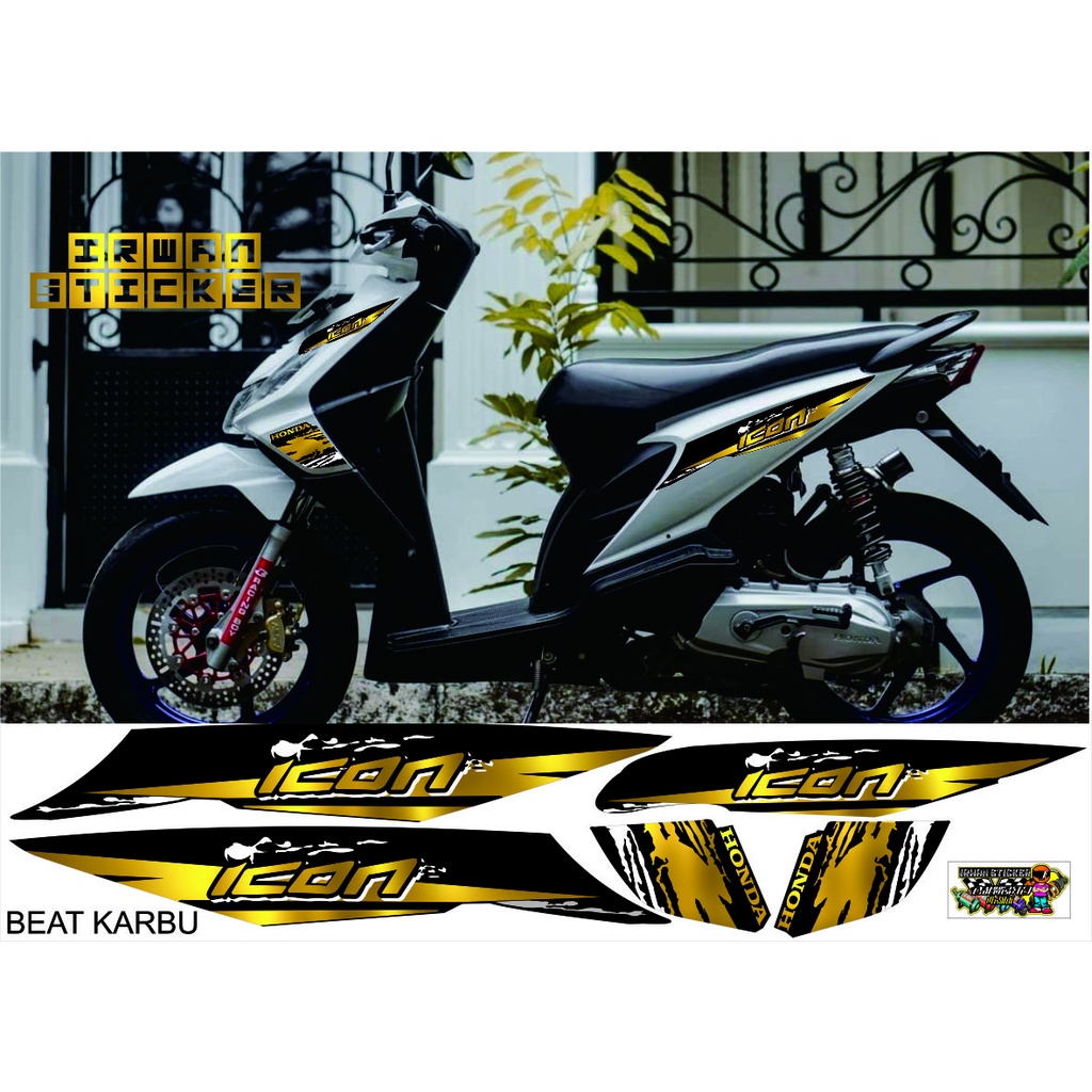 striping honda beat karbu abstrak gold