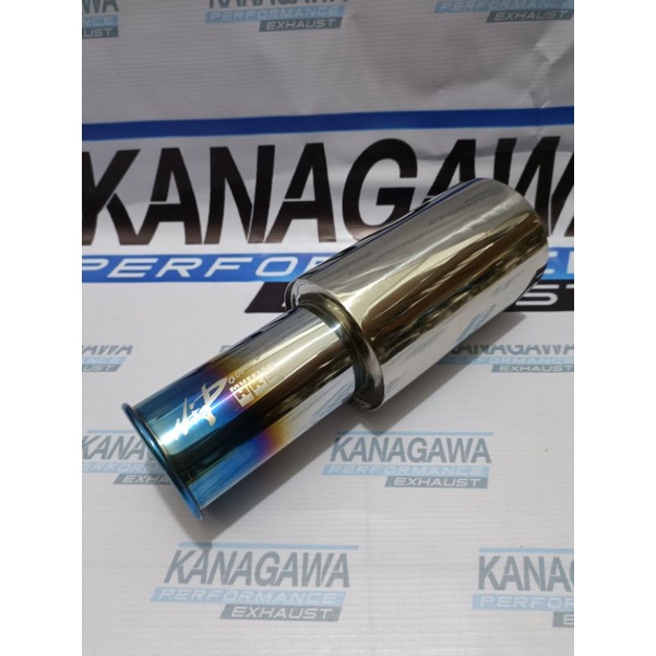 Knalpot Mobil HKS Racing Muffler Hi Power Blue Bass Bulat Full Stainless - Exhaust tip / Ujung Mufle