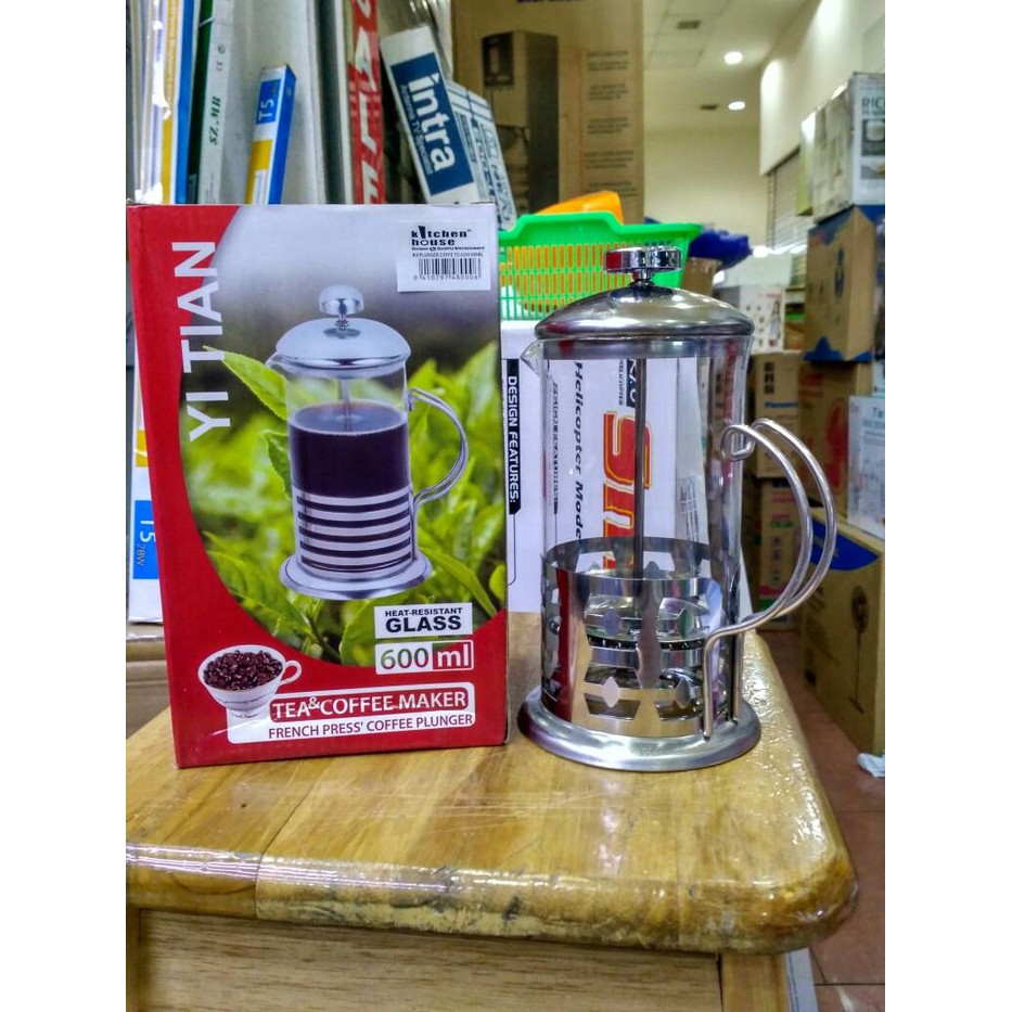 Tea Amp Coffe Maker French Press 600ml Yi Tian Spesial Plunger