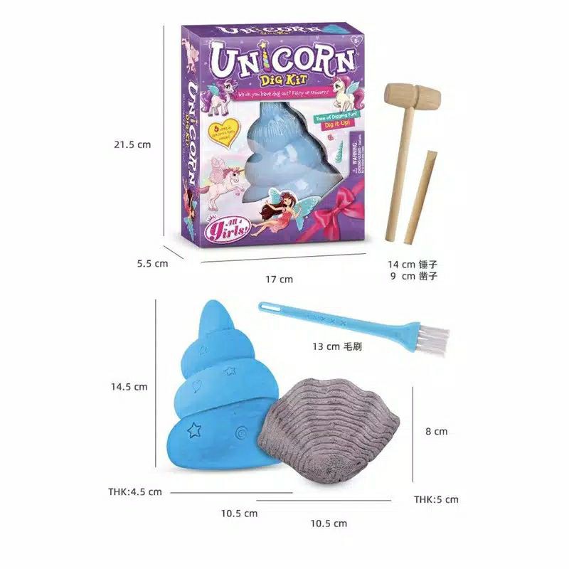 mermaid / unicorn dig kits - mainan edukasi anak