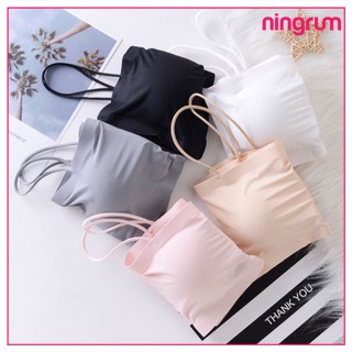 Ningrum Pakaian Dalam Bra Wanita BH Wanita Kemben Ice Silk Tali Tanpa Kawat Crop Top Gaya Korea Bh Seamless - 2005