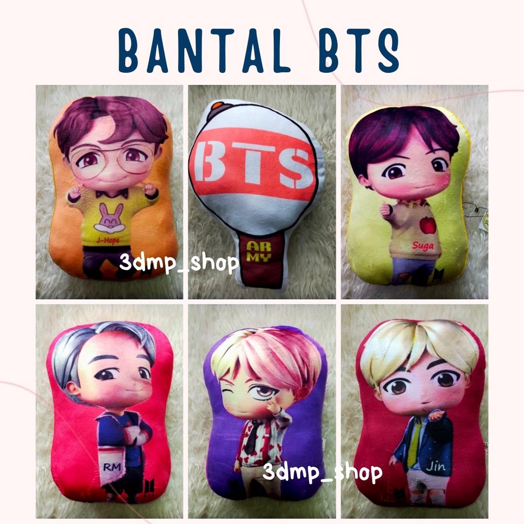 Bantal Boneka BTS TINY TAN MIC DROP JIMIN JUNGKOOK V TAEHYUNG JIN JHOPE SUGA RAPMONSTER RM