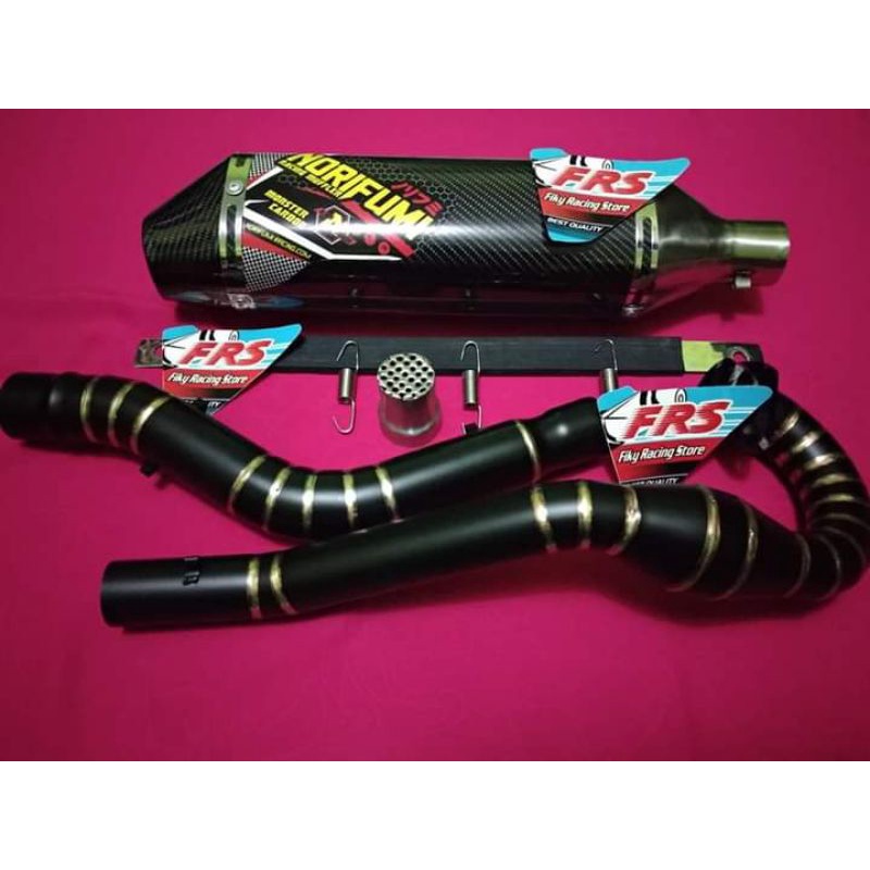 Knalpot Norifumi carbon black untuk Xr125-Xr150-Xr150,,Crf150L-Klx150